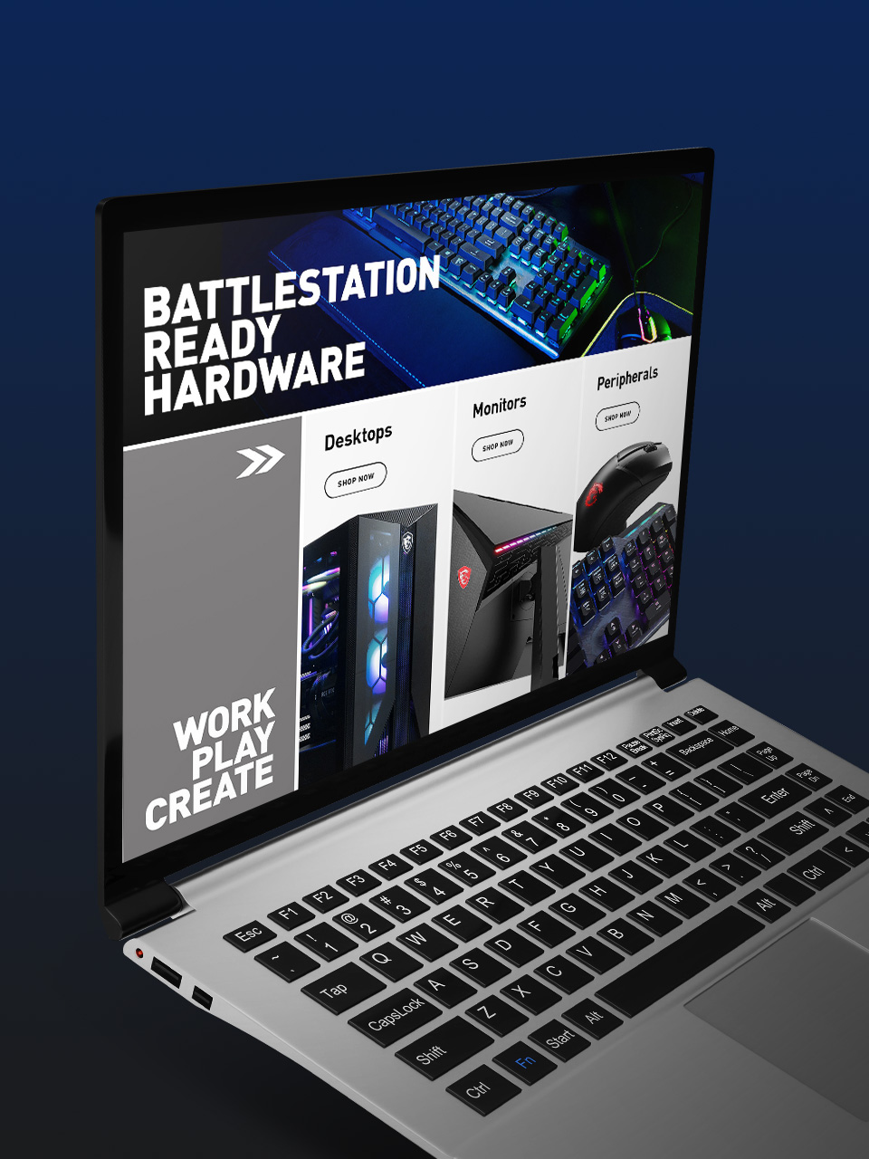 Brand Store Design on Laptop.