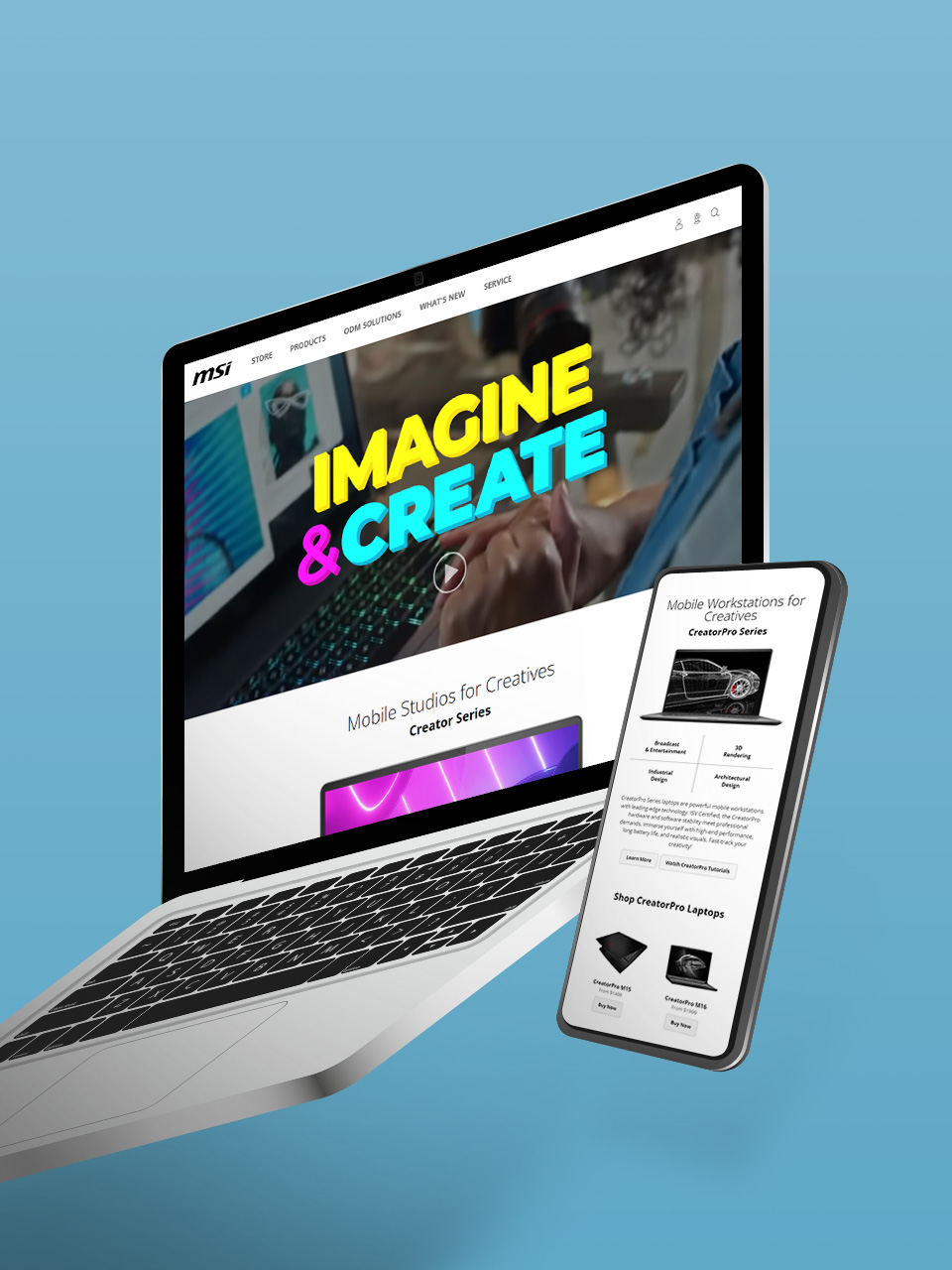 Website Design on Laptop and Mobile.